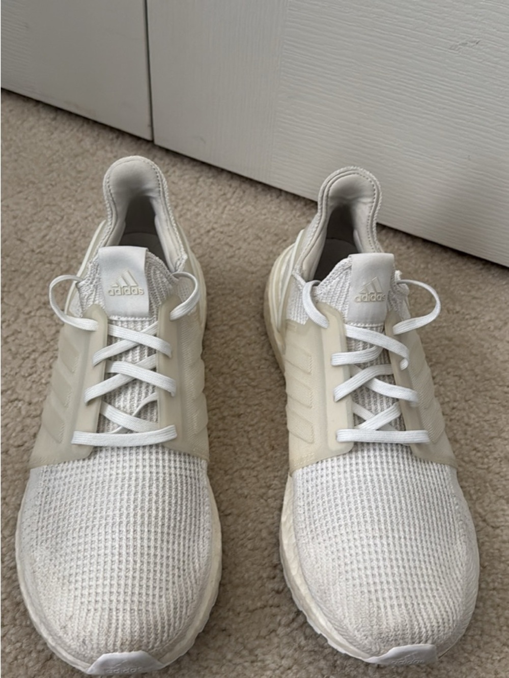 adidas ultraboost 19 White Knit Running Sneakers - Picture 2 of 4